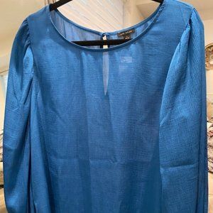 Ann Taylor NWT size L long sleeve blue blouse
